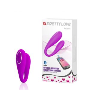 Vibrador de Casal com 12 Modos de Vibração Controlado via Bluetooth - PRETTY LOVE AUGUST