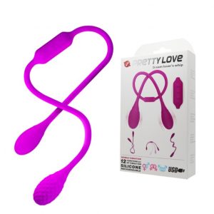 Vibrador Duplo em Silicone com 12 Modos de Vibração - PRETTY LOVE DREAM LOVER'S WHIP