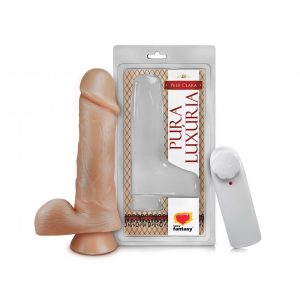 PÊNIS REALÍSTICO COM ESCROTO, VIBRO E VENTOSA – 18X4,4CM