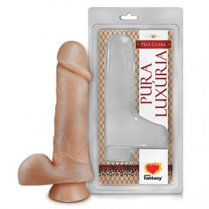 PÊNIS REALÍSTICO COM ESCROTO E VENTOSA – 16,2X4,4CM PV 009