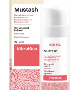 Gel Beijável com Vibração Melancia Mustash VibroKiss