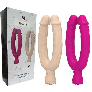 Pênis Duplo com Vibro - Flexible