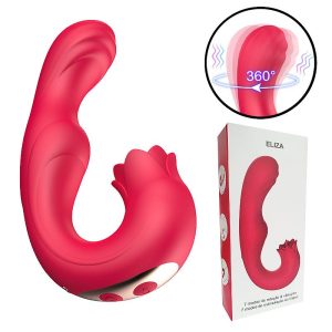 Vibrador de Ponto G e clitóris com Língua / Rotativo na Ponta - Eliza - SI