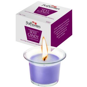 SEXY CANDY VINHO VELA PARA MASSAGEM BEIJÁVEL 40G HOT FLOWERS