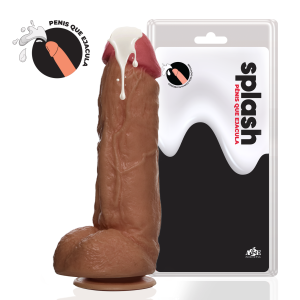 Splash - Pênis Que Ejacula 19,5x5,5cm Kong com Escroto Marrom Realísta Código de referência: ADAO39ME