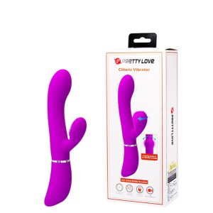 Vibrador Recarregável Ponto G com Estimulador Clitoriano – PRETTY LOVE CLITORIS VIBRATOR – BI-014938