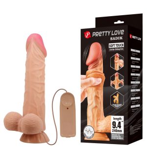 Pênis Realístico 24 cm, com Camada de Dupla Densidade, Escroto e Vibração Multivelocidade – SLIDING SKIN SADIK- BW-008104ZRG