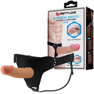 Cinta Peniana com Pênis Oco com Veias Salientes e Glande – PRETTY LOVE STARK – BW-022096N