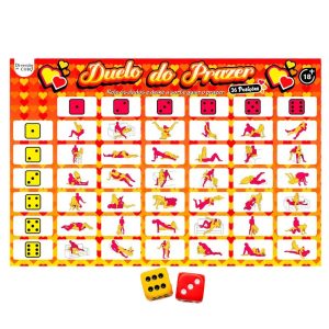 Jogo Duelo Do Prazer 36 Posições - Tabuleiro e Dados