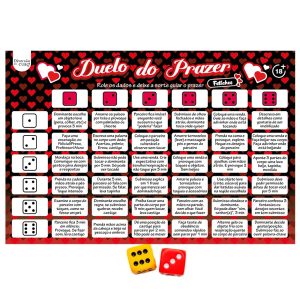 Duelo do Prazer Fetiches +18 Jogo de Tabuleiro com Desafios Eróticos