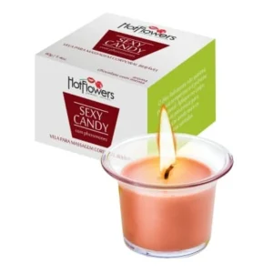 Sexy Candy Vela De Massagem Beijável 40G Hot Flowers-Aroma de chocolate com menta